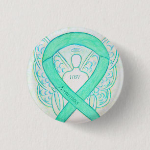 Hepatitis B (HBV) Jade Awareness Angel Ribbon Pin