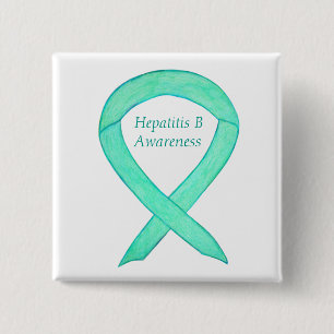 Hepatitis B (HBV) Jade Awareness Ribbon Custom Pin