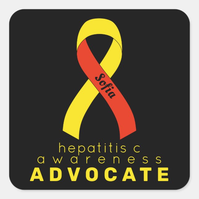 Hepatitis C Advocate Black Square Sticker (Front)