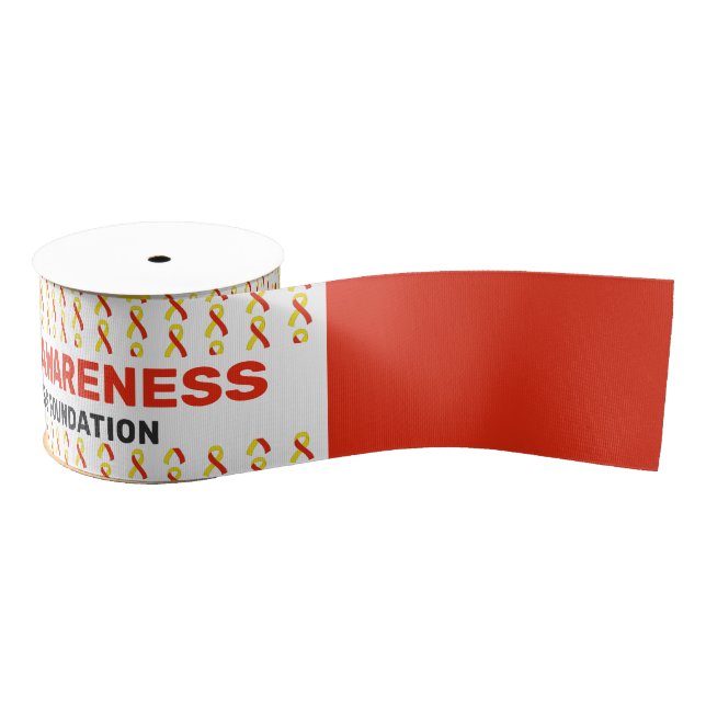 Hepatitis C Awareness Pattern Ribbon Grosgrain Ribbon (Spool)
