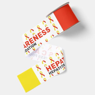 Hepatitis C Awareness Pattern Ribbon Grosgrain Ribbon