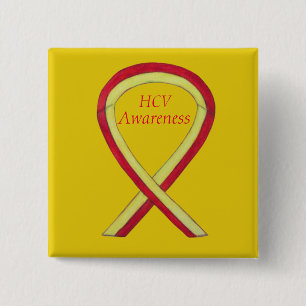 Hepatitis C (HCV) Awareness Angel Ribbon Pins