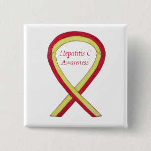 Hepatitis C (HCV) Awareness Custom Ribbon Pins