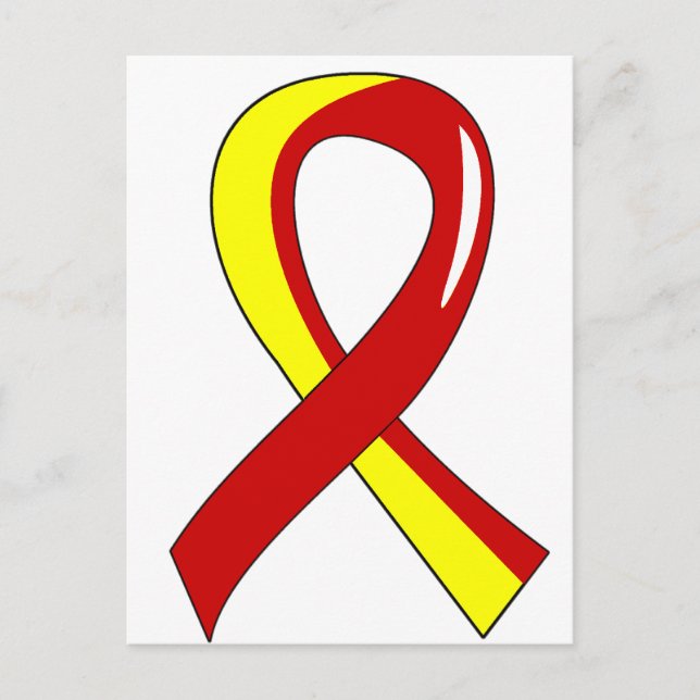 Hepatitis C Red Yellow Ribbon 3 Postcard (Front)