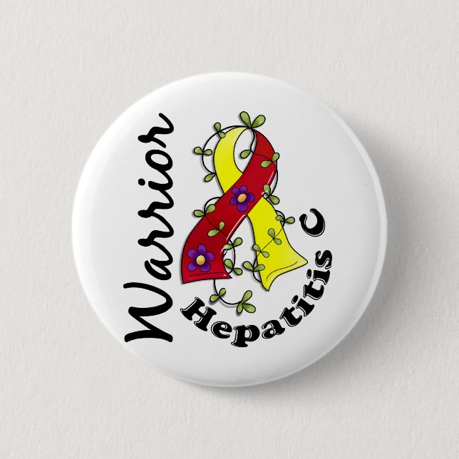 Hepatitis C Warrior 15 6 Cm Round Badge (Front)