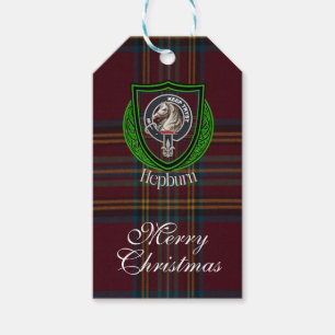 Hepburn Scottish Clan Tartan & Crest Gift Tags