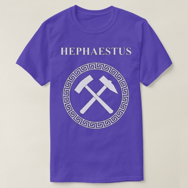 Hephaestus Greek God of Fire Smithing and Crafting T-Shirt (Design Front)
