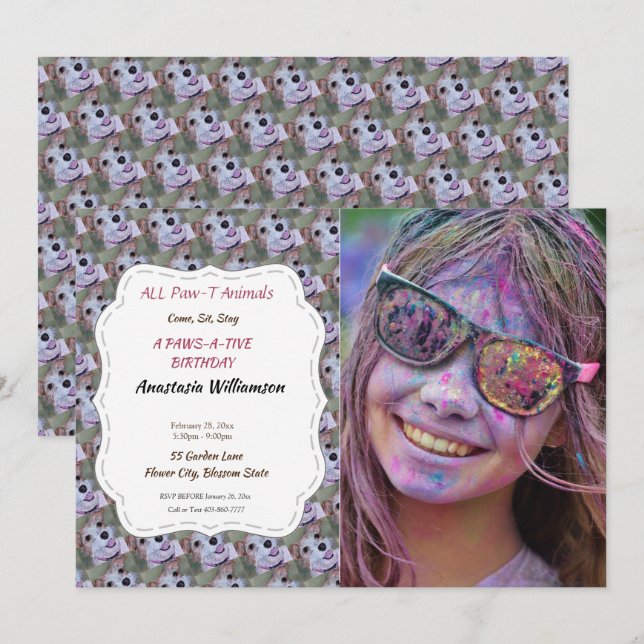 HER 1ST BIRTHDAY INVITE (Front/Back)