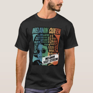 Her 2023 Melanin Queen Self Esteem and Black Histo T-Shirt