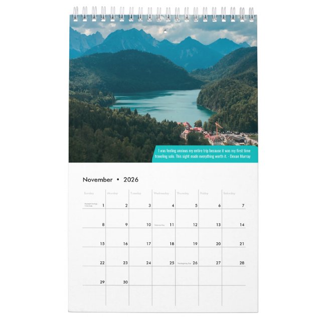 Her Adventures 2022 Travel Calendar (Nov 2026)