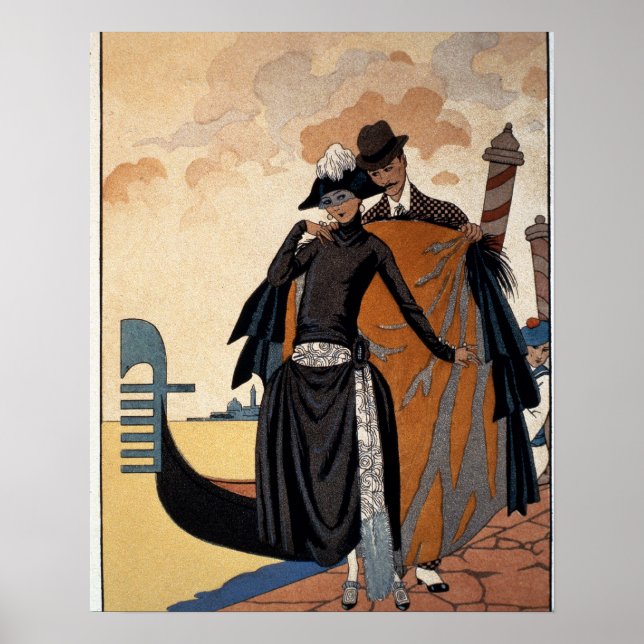 Her and Him, Fashion Illustration, 1921 (pochoir p Poster (Front)