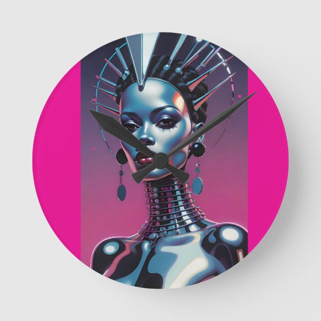 Her Beauty Was Indistinguishable Round Clock (Front)