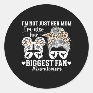 Her Biggest Fan Karate Mum Karate Mother Karate Ma Classic Round Sticker