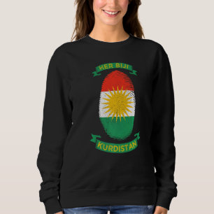 Her Biji Kurdistan Flag Kurde Fingerprint Sweatshirt