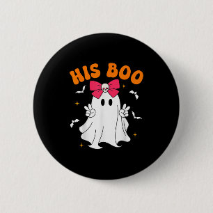 Her Boo & His Boo Funny Matching Halloween Cou 6 Cm Round Badge