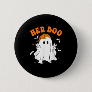 Her Boo & His Boo Funny Matching Halloween Cou 6 Cm Round Badge