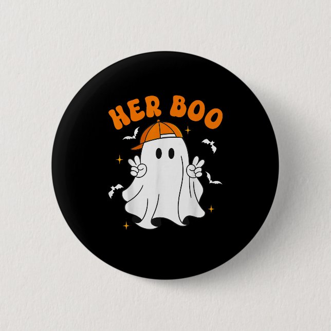 Her Boo &amp; His Boo Funny Matching Halloween Cou 6 Cm Round Badge (Front)