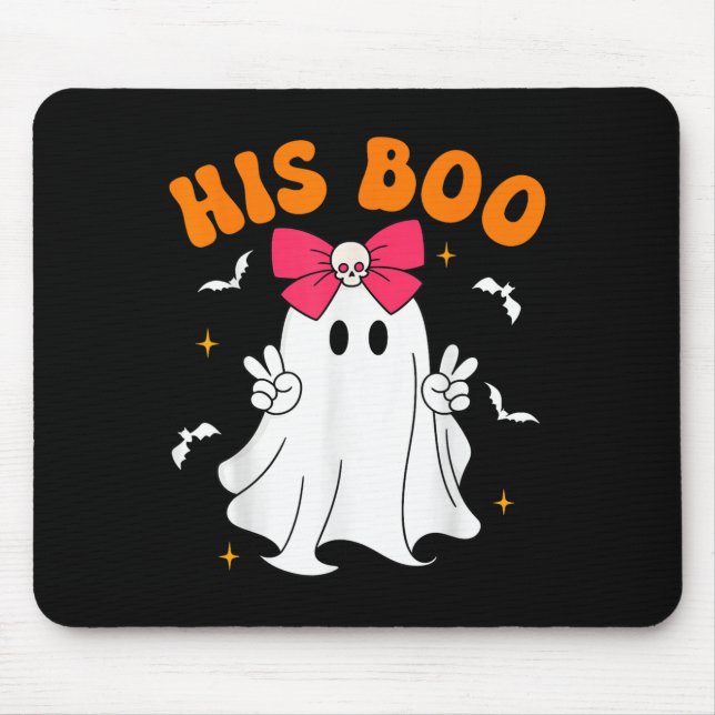 Her Boo &amp; His Boo Funny Matching Halloween Cou Mouse Mat (Front)