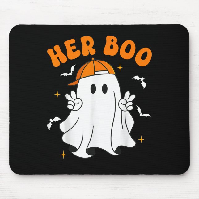 Her Boo &amp; His Boo Funny Matching Halloween Cou Mouse Mat (Front)