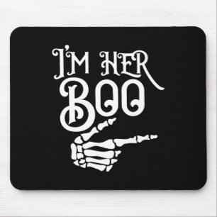 Her Boo Im His Ghoul Spooky Ghost Halloween Couple Mouse Mat
