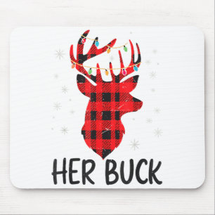 Her Buck Deer Hunting Christmas Husband Gift Coupl Mouse Mat