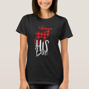 Her Buck His Doe Christmas Couple Pajama Set T-Shirt