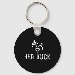 Her Buck Matching Hunting Couples Valentines Day F Key Ring