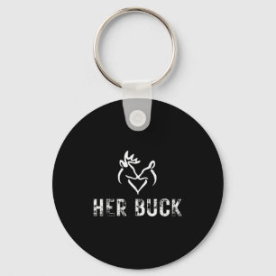 Her Buck Matching Hunting Couples Valentines Day F Key Ring