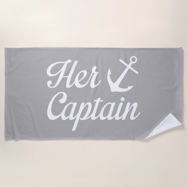 Her Captain Beach Towel (Front)