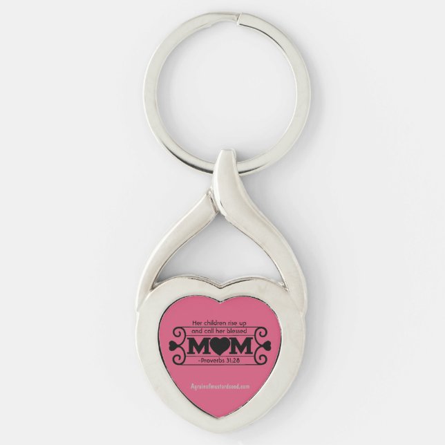 Her children call her blessed Mother's Day Key Ring (Front)