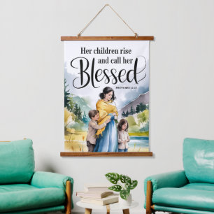 Her Children Rise Christian Women Wall Hanging Tapestry