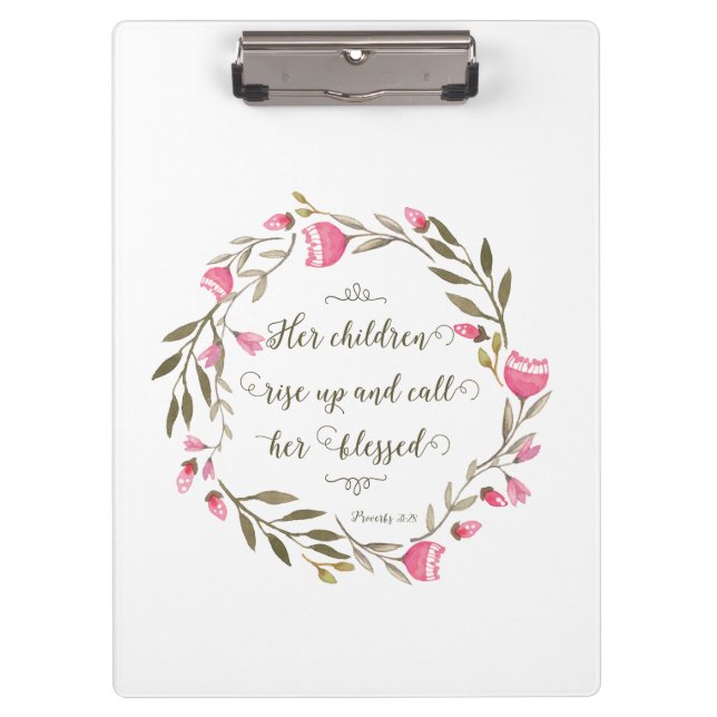 Her Children Rise Up & Call Her Blessed Clipboard (Front)