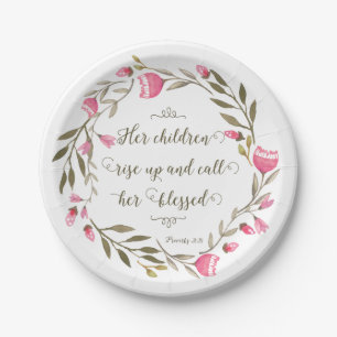 Her Children Rise Up & Call Her Blessed Paper Plate