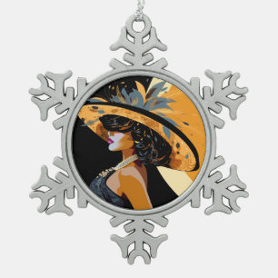 HER CROWN#1 SNOWFLAKE PEWTER CHRISTMAS ORNAMENT