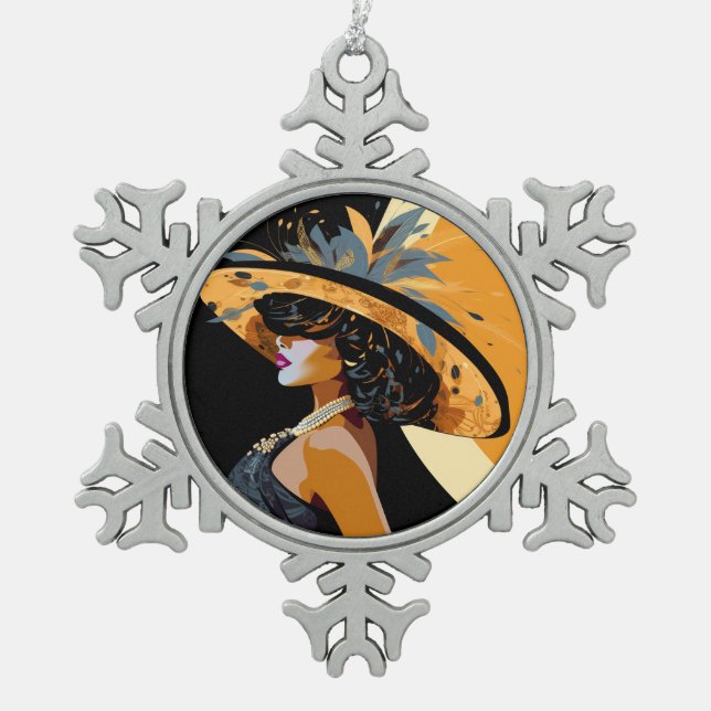 HER CROWN#1 SNOWFLAKE PEWTER CHRISTMAS ORNAMENT (Front)