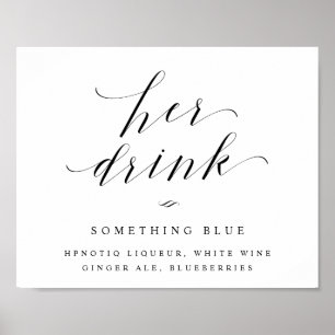 Her Drink Bride's Cocktail Wedding Reception Sign