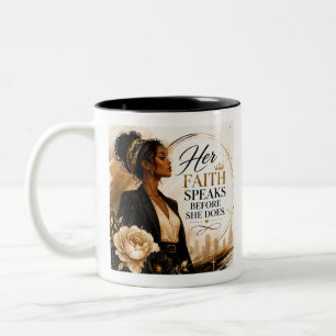 Her Faith Speaks Before She Does Two-Tone Coffee Mug