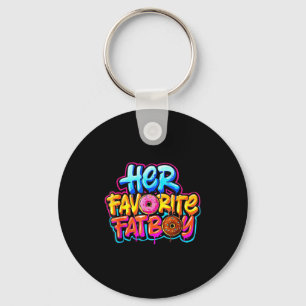 Her Favorite Fatboy Funny Donut Lover Humor  Key Ring