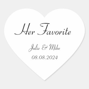 her favorite wedding favor sticker