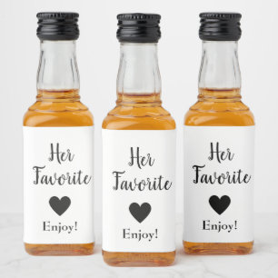 Her Favorite Wedding Favour   Liquor Bottle Label