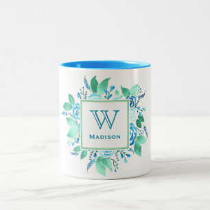Her Favourite Blue Rose Monogram Mug