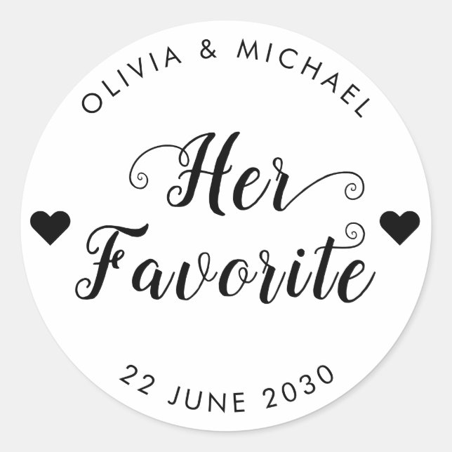 Her Favourite Bride Label Wedding Party Favour Bag (Front)