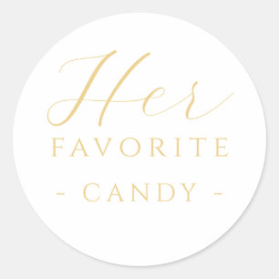 Her Favourite Candy Treat Sticker Gold Wedding