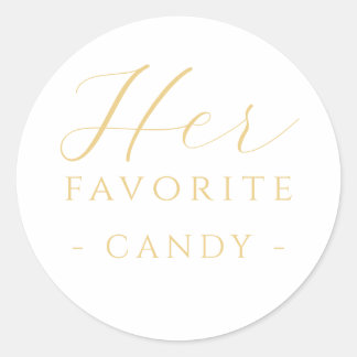 Her Favourite Candy Treat Sticker Gold Wedding