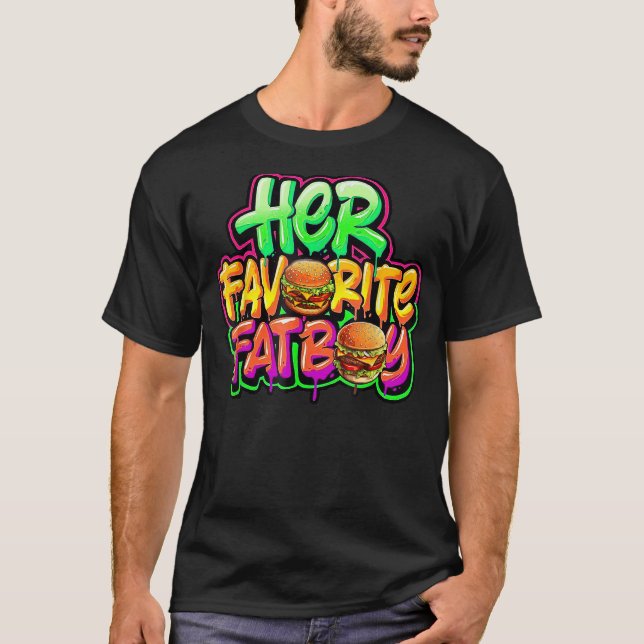 Her Favourite Fatboy Hamburger Funny Fatboy T-Shirt (Front)