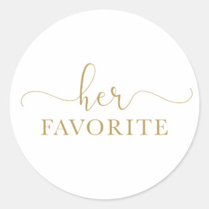 Her Favourite Gold Wedding Favour Sticker