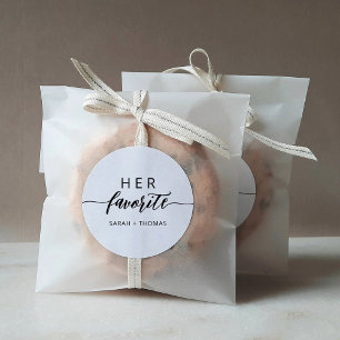 Her Favourite Modern Сalligraphic Favour Gift  Classic Round Sticker