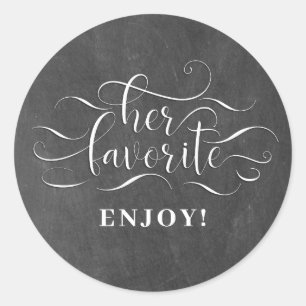 Her Favourite Wedding Favour Classic Round Sticker