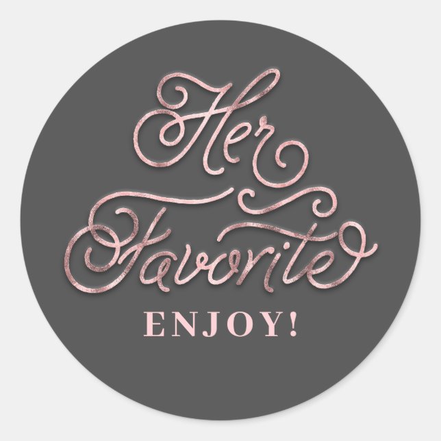 Her Favourite Wedding Favour Classic Round Sticker (Front)