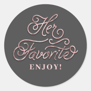 Her Favourite Wedding Favour Classic Round Sticker